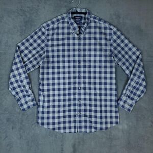 Charles Tyrwhitt Weekend Shirt Mens XL Blue Check Button Down Non Iron Slim Fit